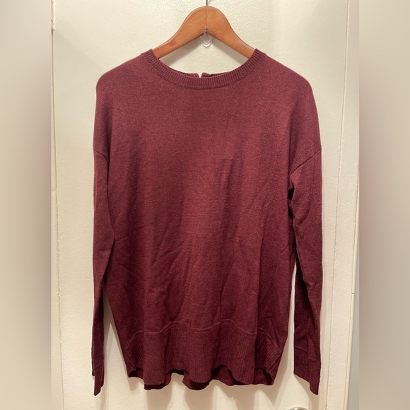 Burgundy Womens Sweater With Zipper By H&M Size L - Picture 1 of 6